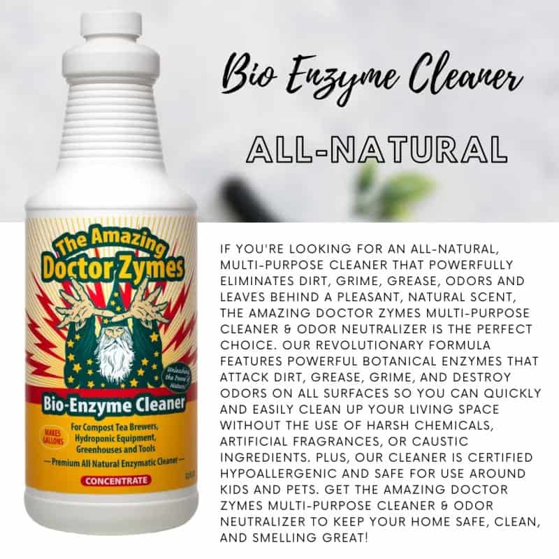 Bio Enzyme Cleaner for compost tea brewers, hydroponic equipment, greenhouses, and tools, all-natural multi-purpose cleaner, odor neutralizer, eco-friendly, safe for pets and kids, powerful enzymes.
