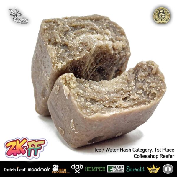 ZK X FF Hash by Coffeeshop Reefer, 1st place ice / water hash Category, Amsterdam Coffeeshop Awards 2024