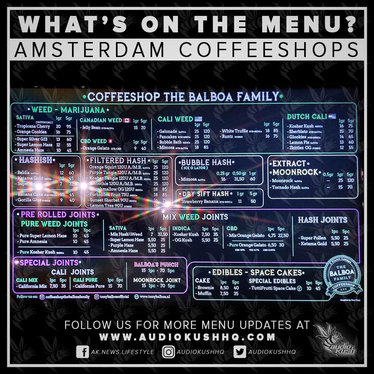 Coffeeshop The Balboa Family Menu April 10 2023