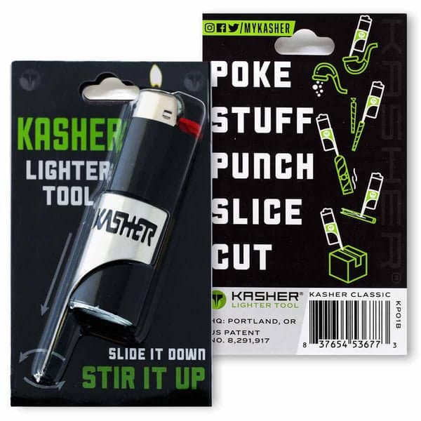 Lighter tool shaped like a marker with "Kasher" branding, used for lighting or igniting substances, compact portable design.