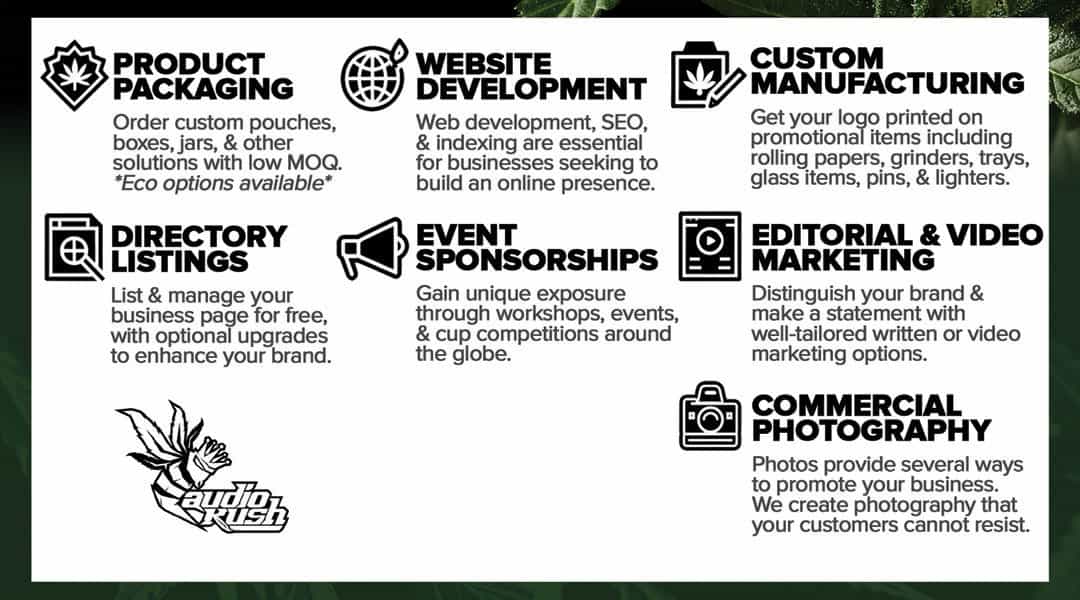 Cannabis Industry Marketing Services website