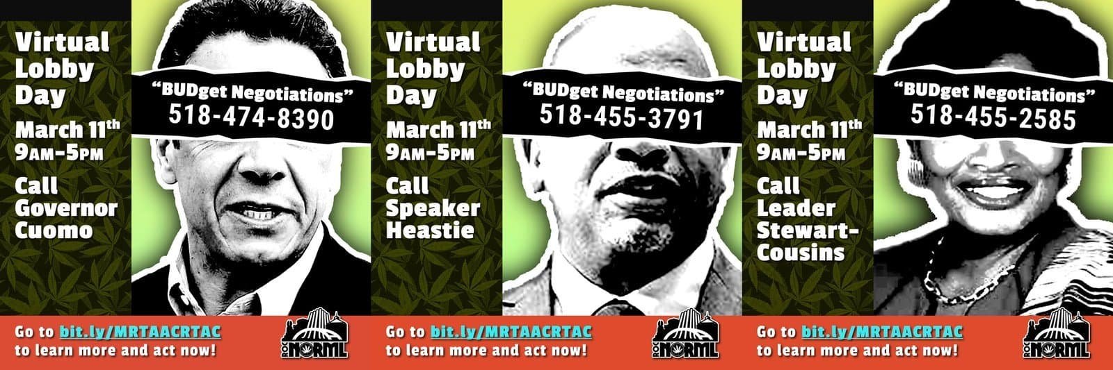 RocNorml strongly urge New Yorkers to call into their governement and demand much needed change. Use your voice to bring justice to New York. Lobby day.
