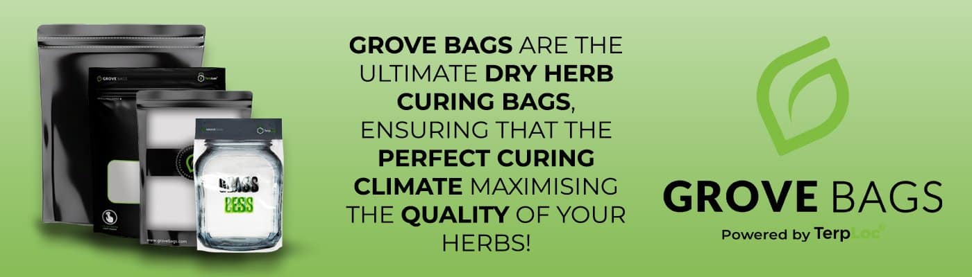 Grove Bags dry herb curing bags for optimal storage and preservation of cannabis and herbs, ensuring high quality and perfect curing climate.