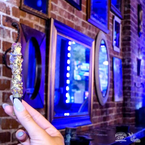 Flower-covered cannabis blunt